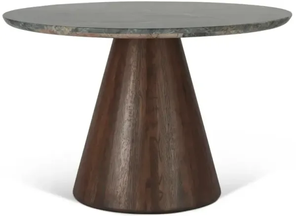 Vista Dark Oak and Lava Marble 48" Round Dining Table