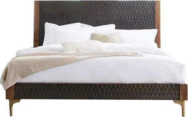 Santa Cruz Antique Bronze and Brown King Bed