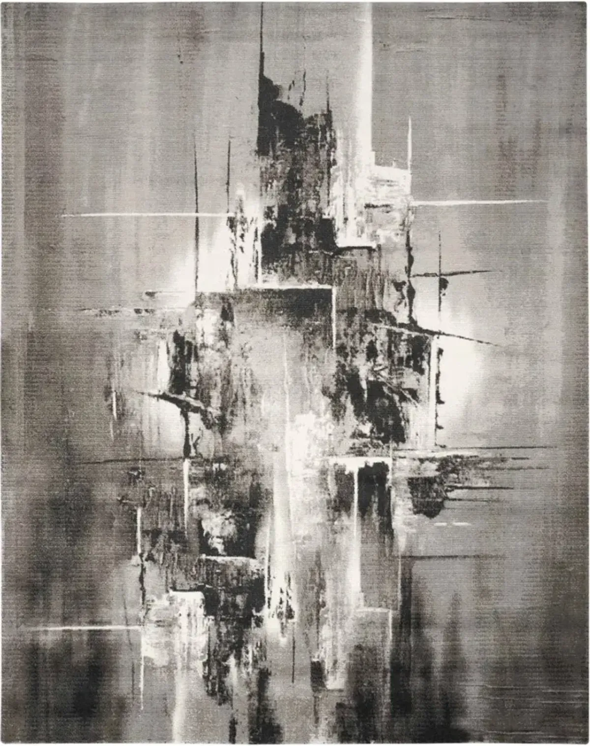 Twilight 8 x 10 Contemporary Gray and Ivory Area Rug