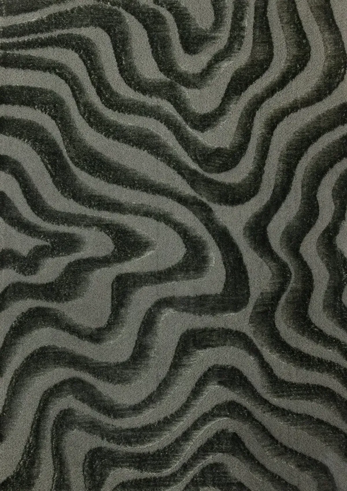 Luxe 8 x 11 Green Curvy Lines Area Rug