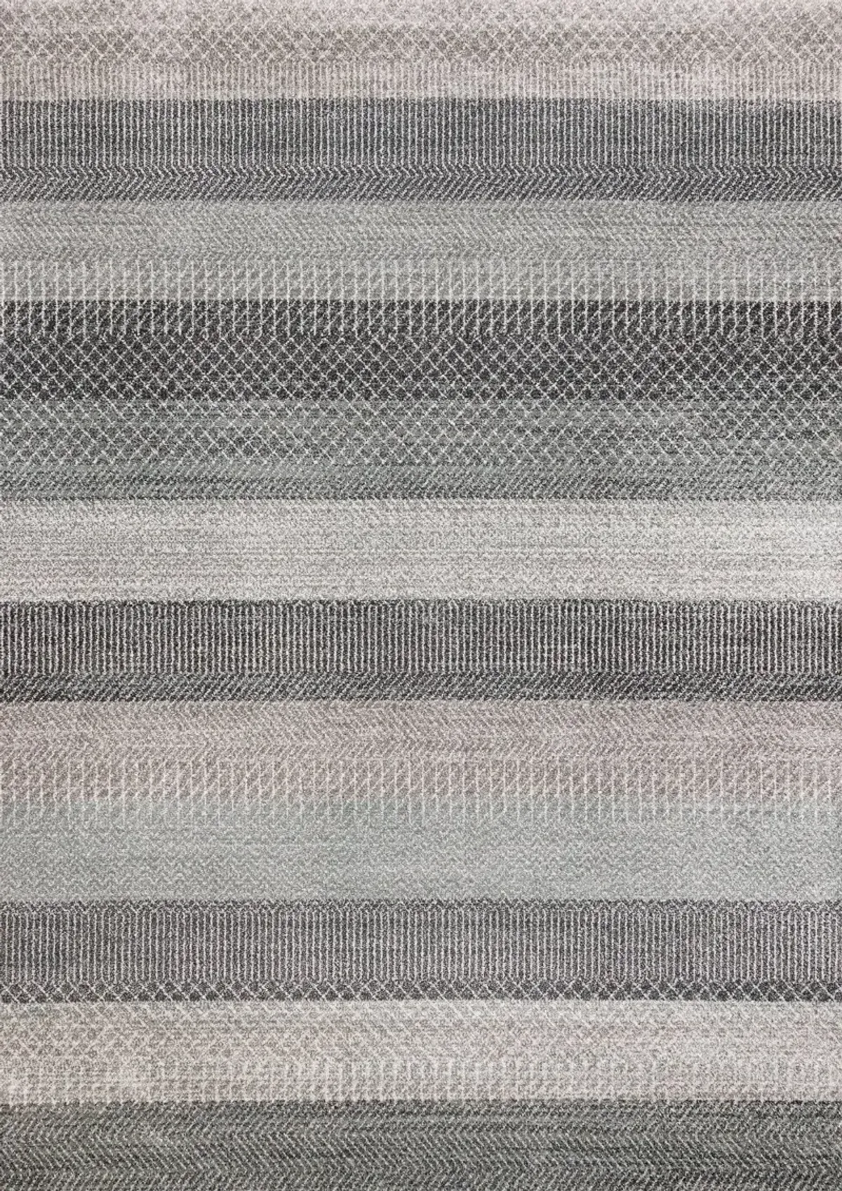 Mae 8 x 11 Gray and White Band Area Rug