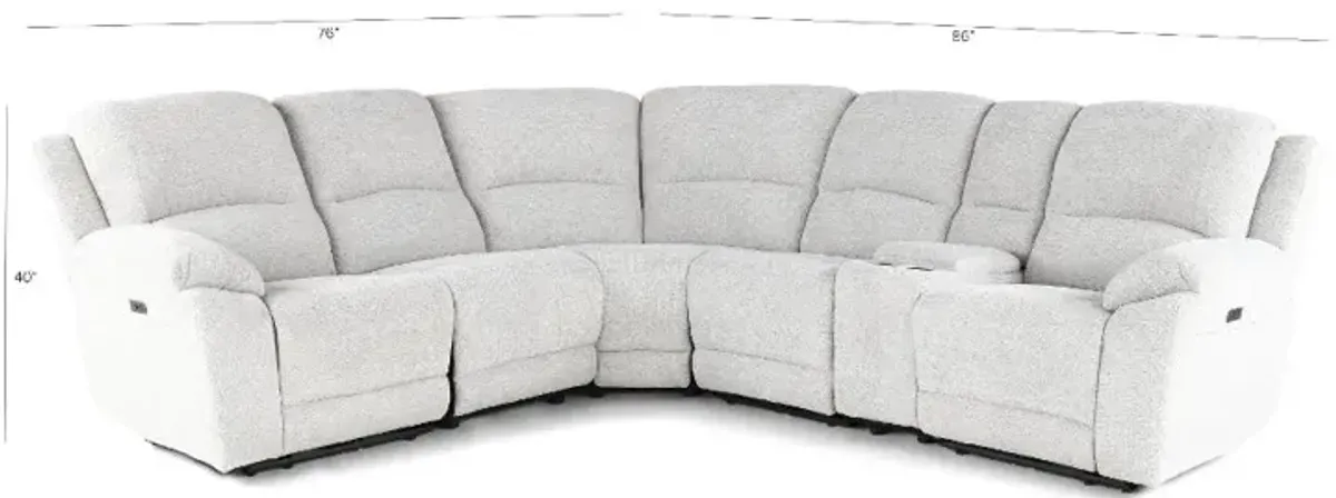 Sahara Nickle Light Gray 6-Piece Power Reclining Sectional