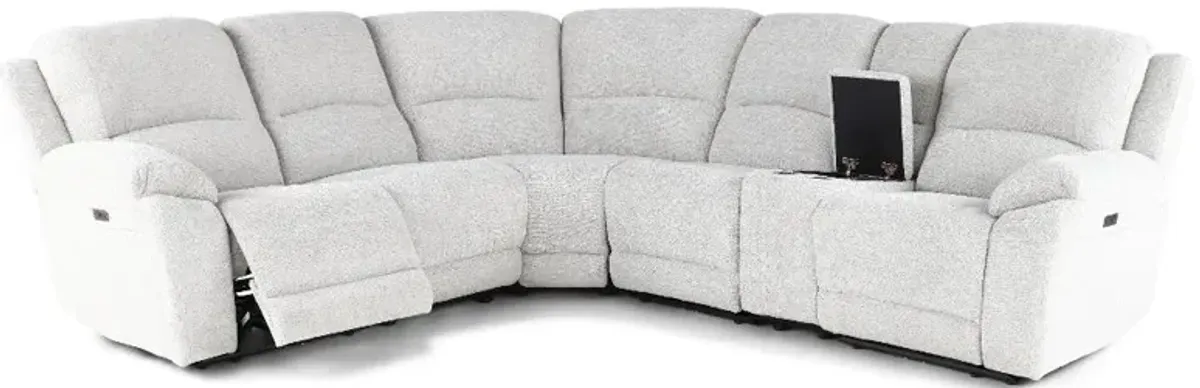 Sahara Nickle Light Gray 6-Piece Power Reclining Sectional