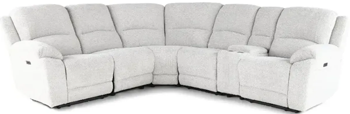 Sahara Nickle Light Gray 6-Piece Power Reclining Sectional
