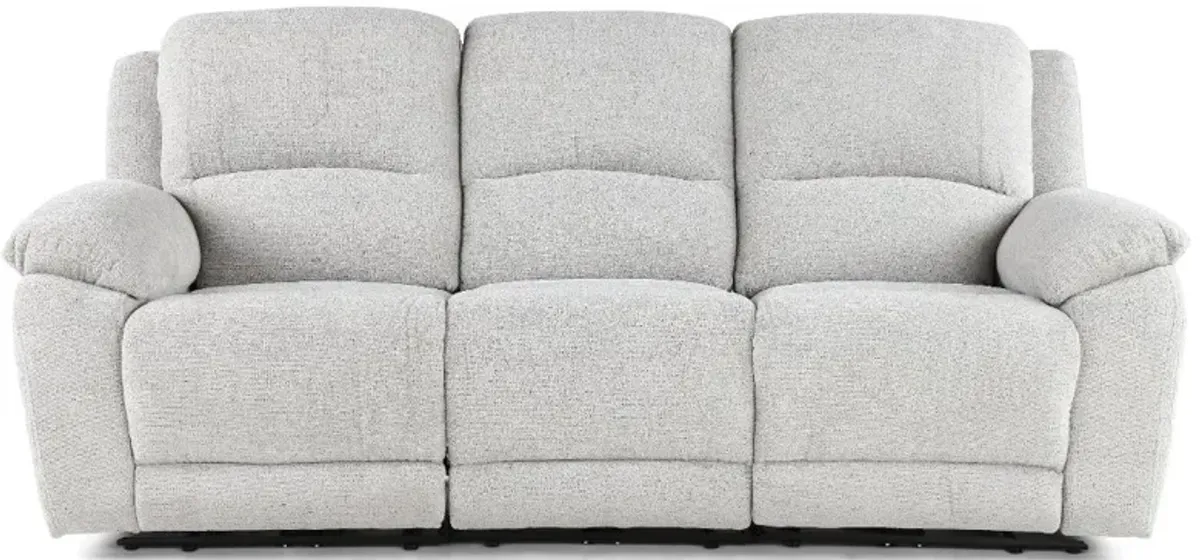 Sahara Nickle Light Gray Triple Power Reclining Sofa