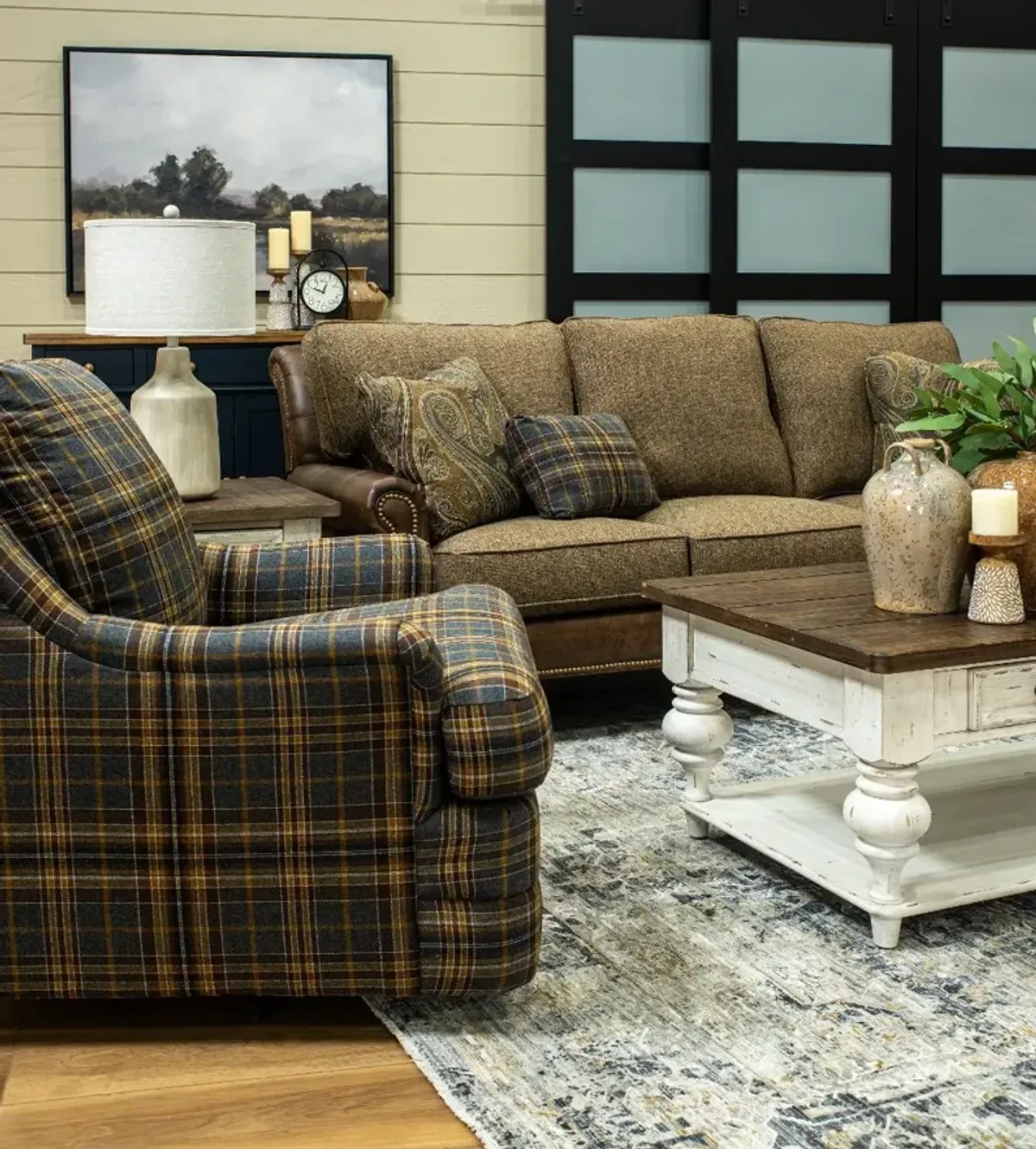 William Two-Tone Brown Sofa