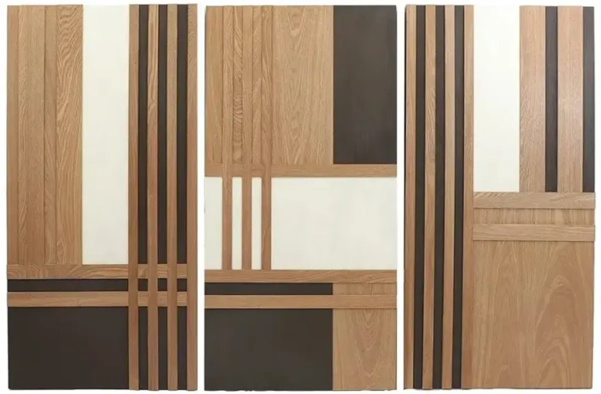 Brown Wooden Wall Decor, Set of 3