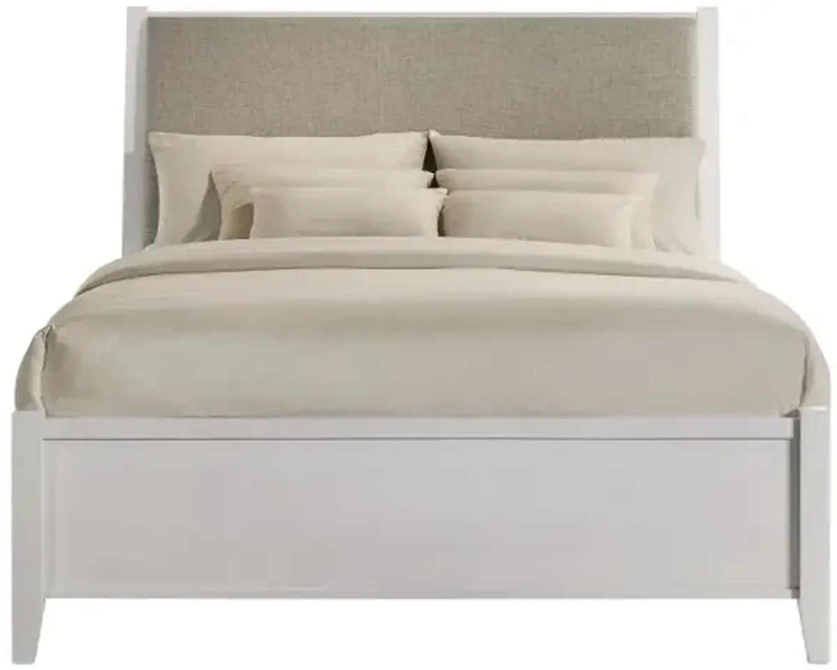 Andover White Upholstered Queen Bed