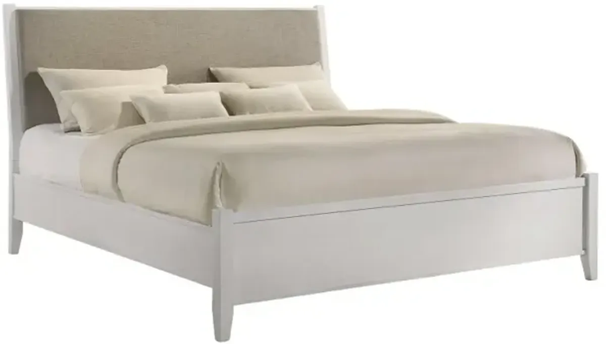 Andover White Upholstered King Bed