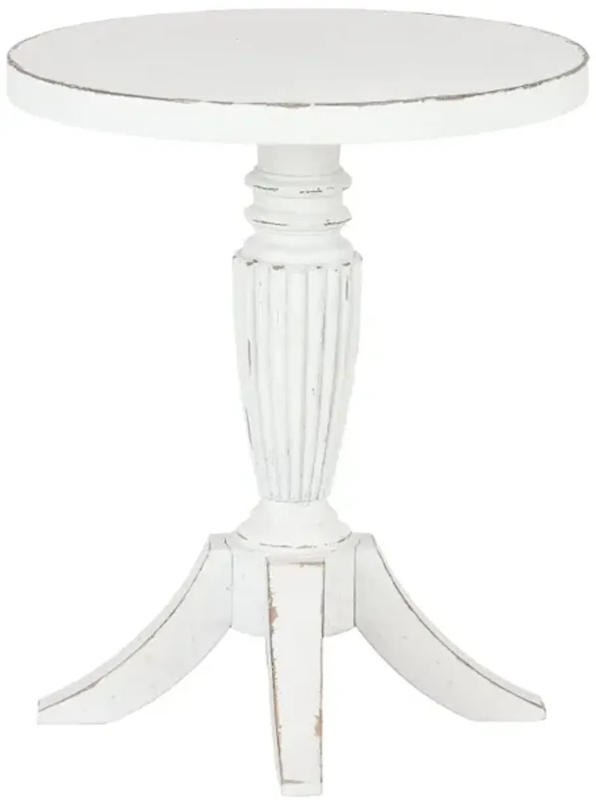Country Living White Vintage Market Round End Table