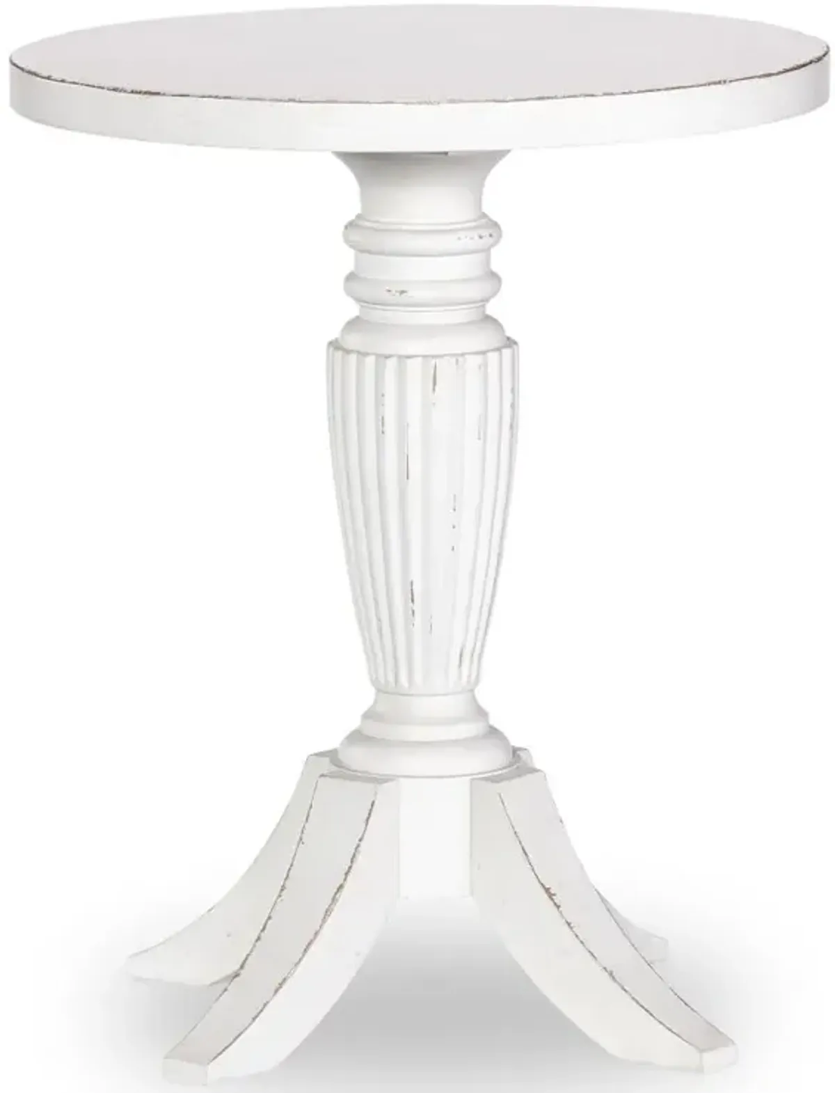 Country Living White Vintage Market Round End Table