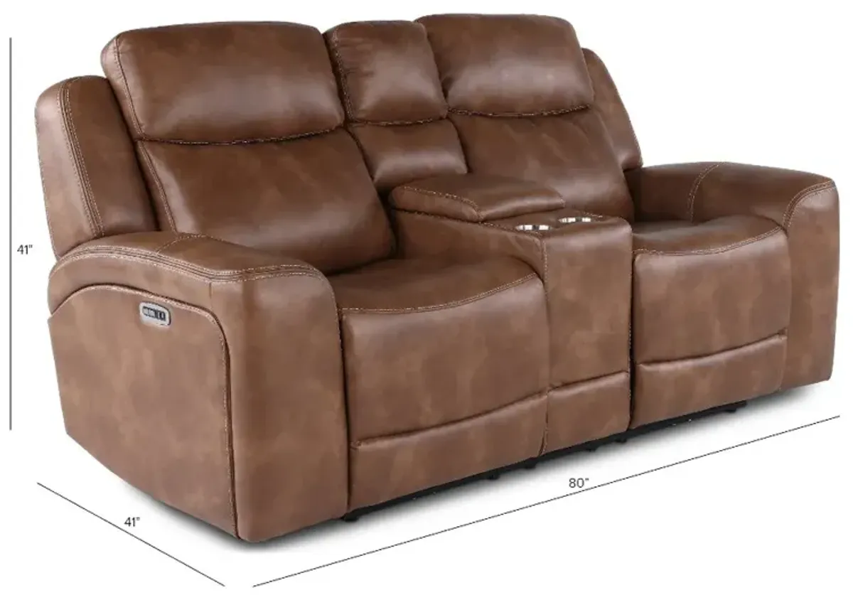 Montana Mocha Brown Power Reclining Loveseat