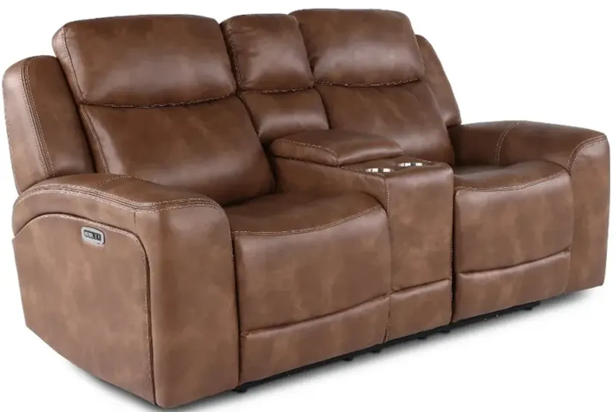 Montana Mocha Brown Power Reclining Loveseat