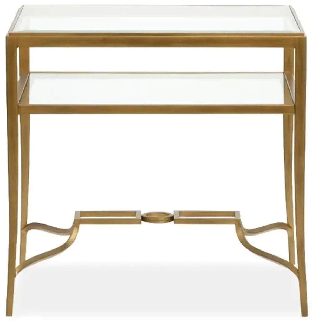 Lorena Brass and Glass End Table