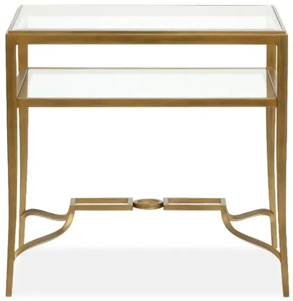 Lorena Brass and Glass End Table