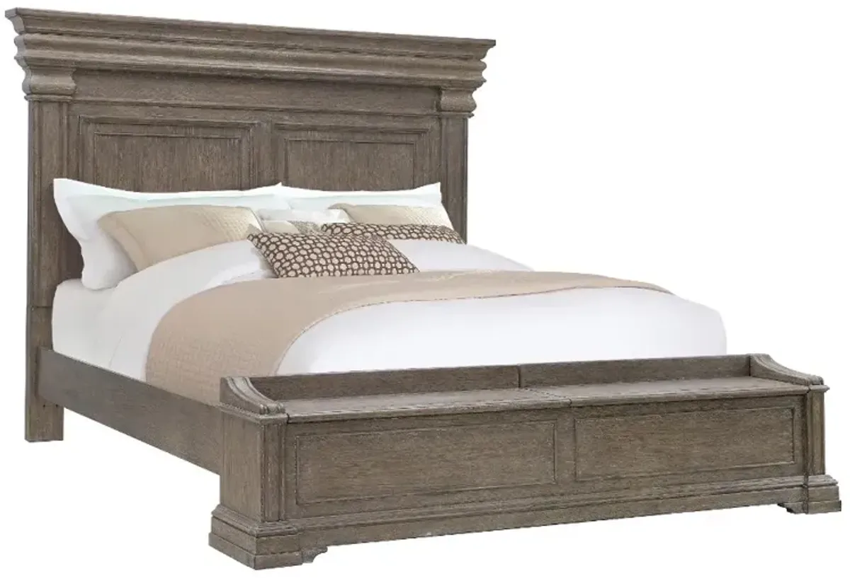 Madison Ridge Natural Bark Brown Queen Storage Bed
