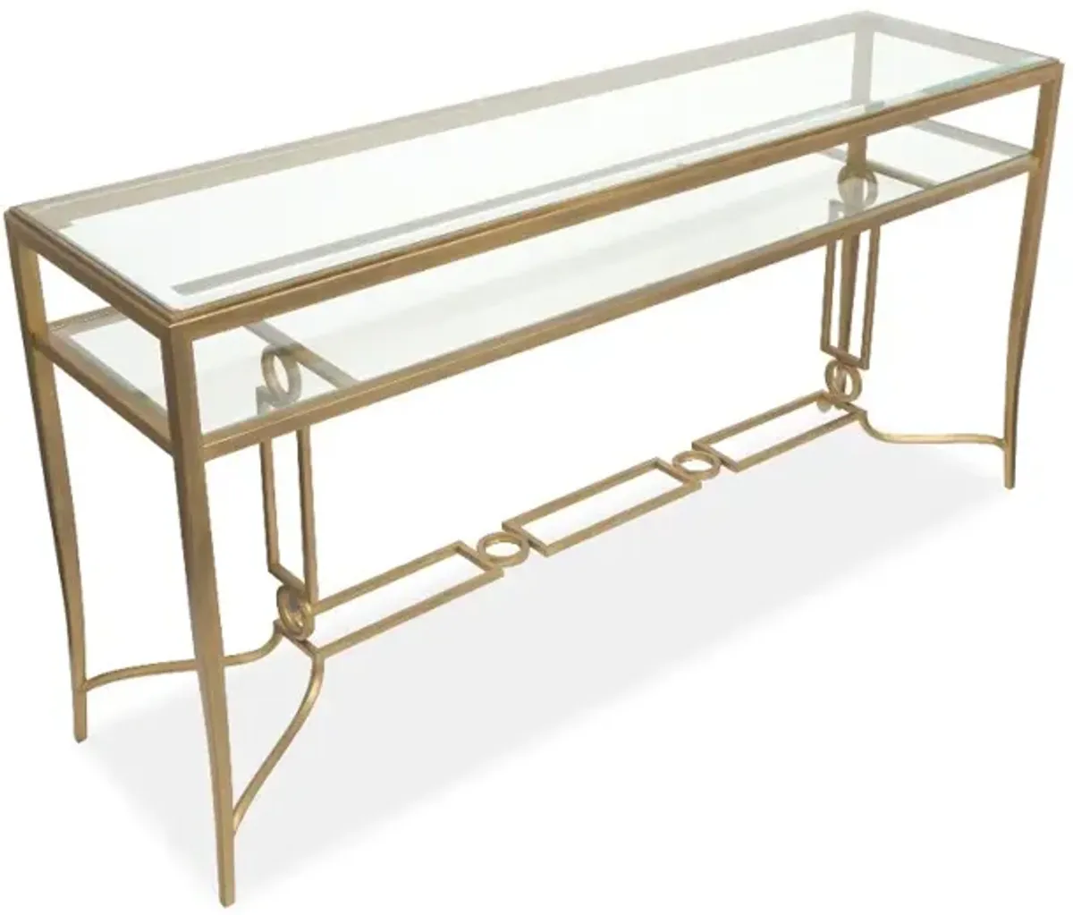Lorena Brass and Glass Sofa Table