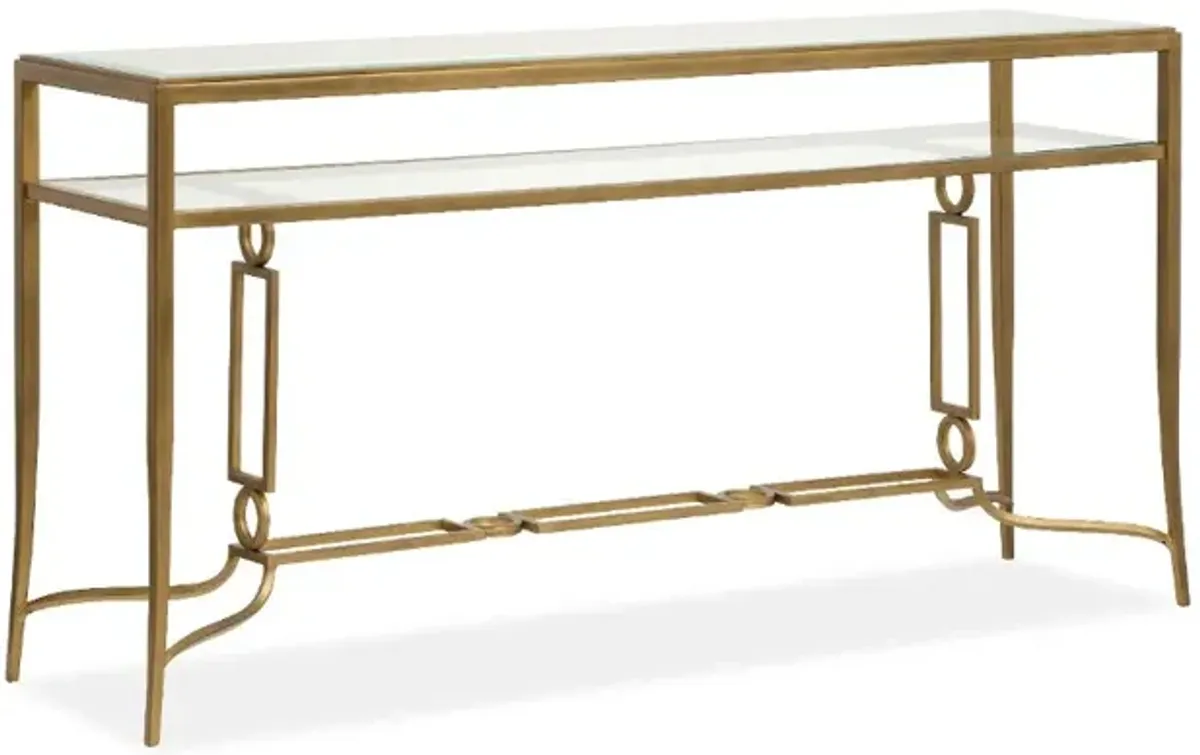 Lorena Brass and Glass Sofa Table