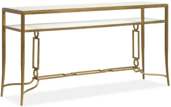 Lorena Brass and Glass Sofa Table