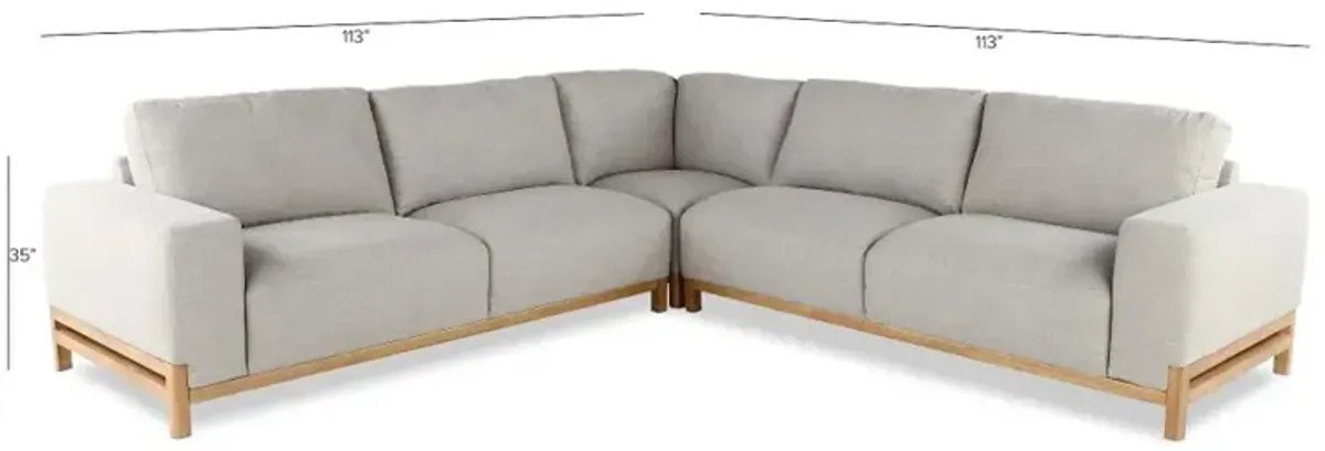Ollie Stone Gray 3 Piece Sectional