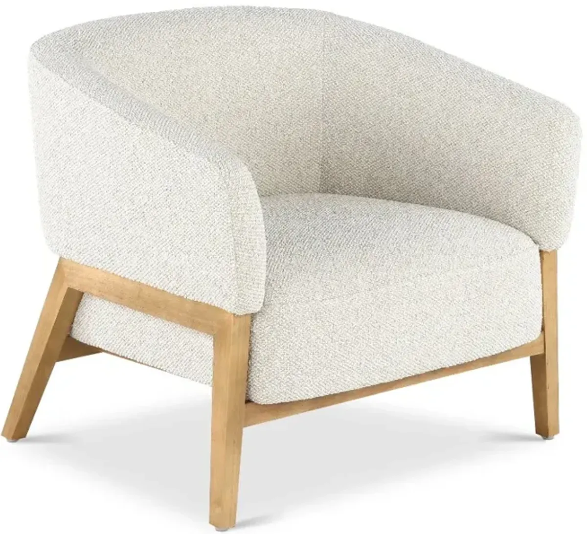 Ollie Linen White Accent Chair