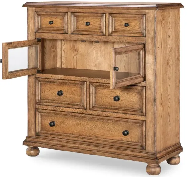 Country Oak Door and Drawer Chest