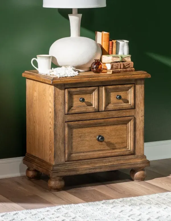 Country Living Oak 2-Drawer Nightstand