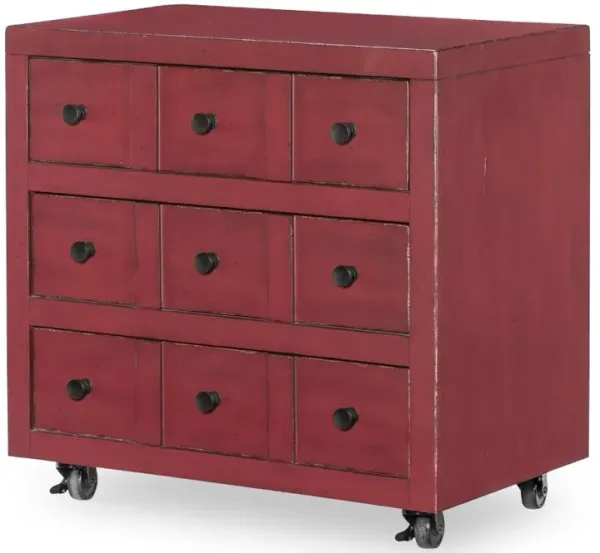 Country Living Red Apothecary Nightstand
