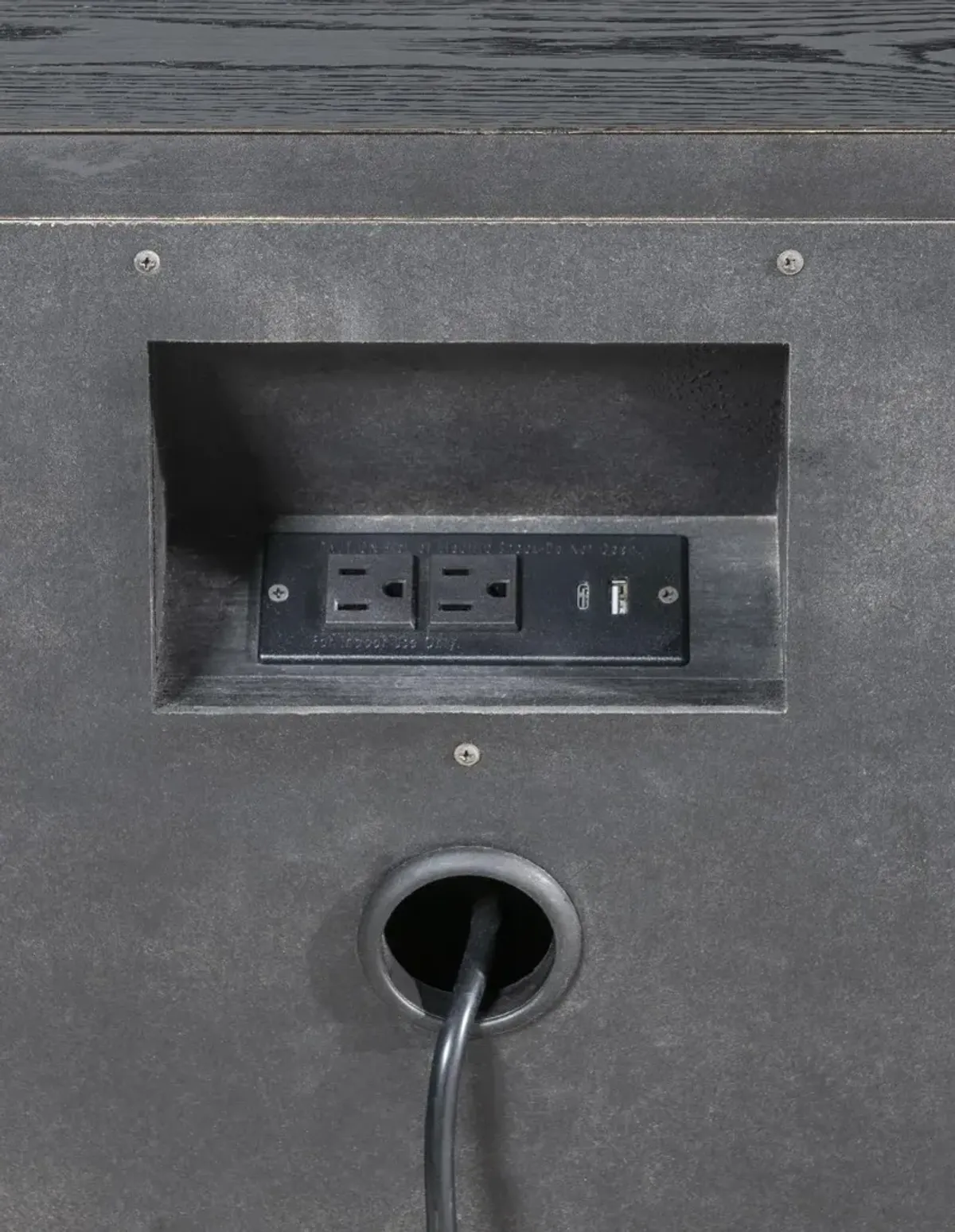 Country Living Black 2-Drawer Nightstand