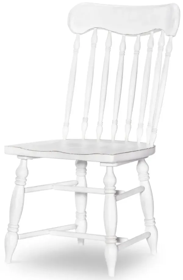 Country White Turned Spindle Dining Chair