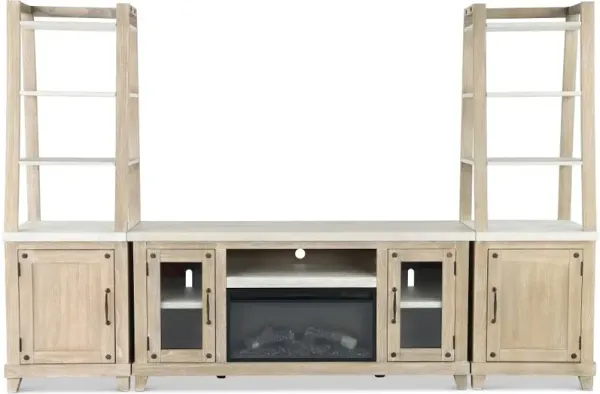 Rivan 64" Natural Fireplace Entertainment Center