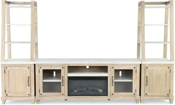 Rivan 74" Natural Fireplace Entertainment Center