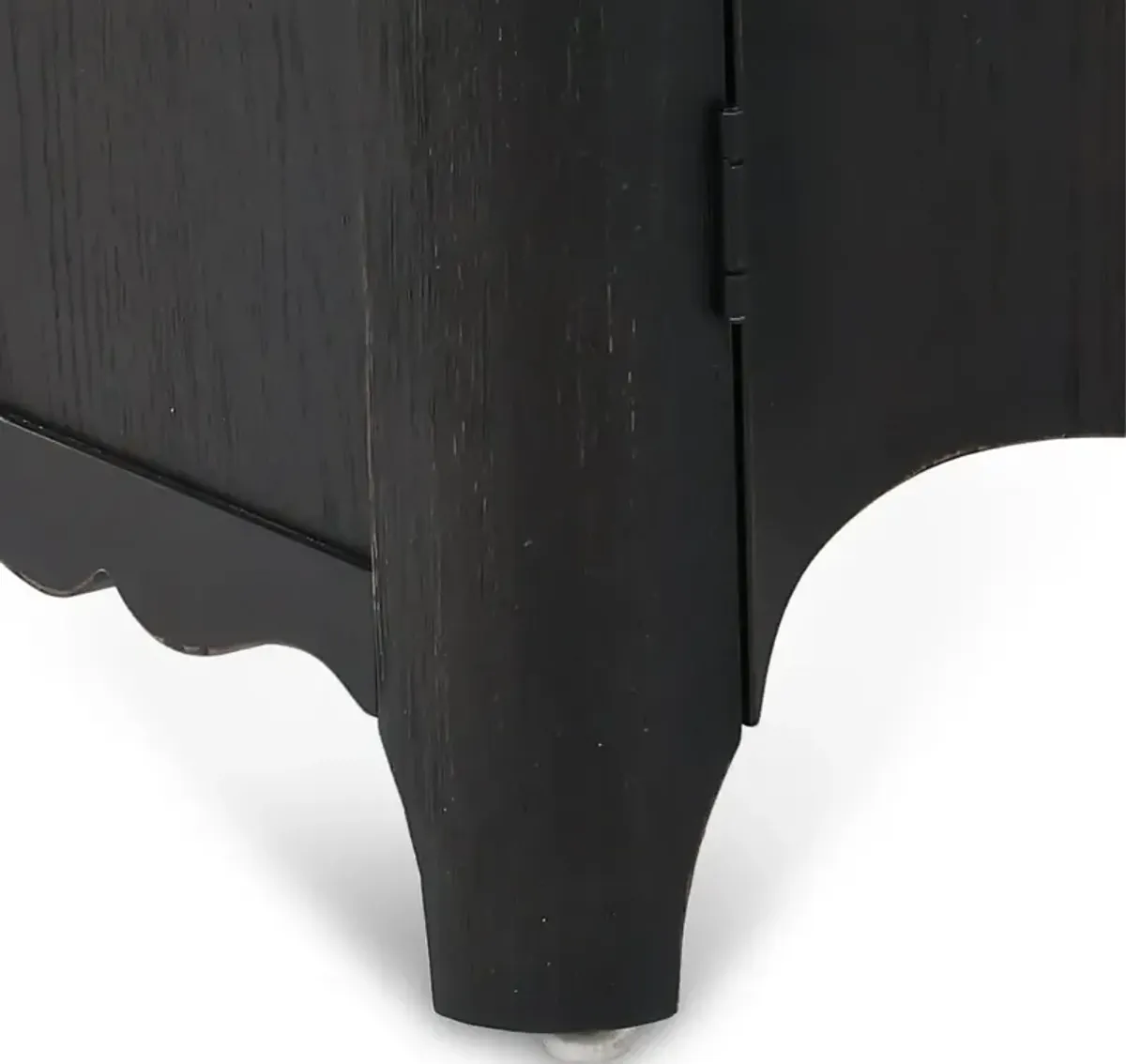 Country Living Black and Oak Scalloped Door Chest