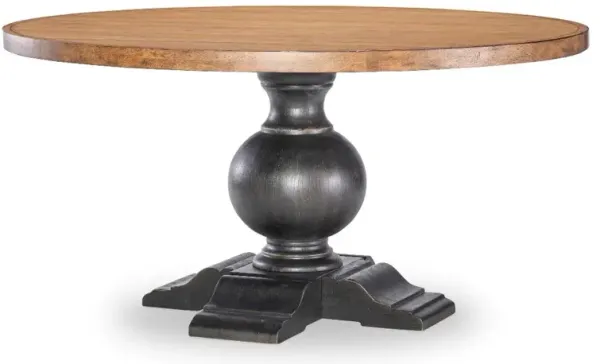 Country Living Oak and Black 60" Round Dining Table