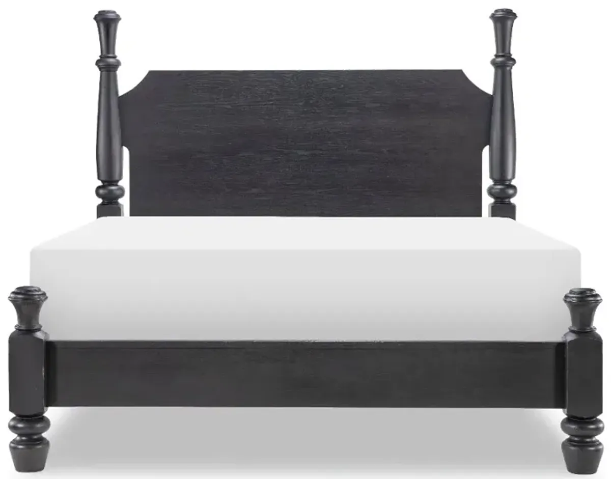 Country Living Black Queen Post Bed