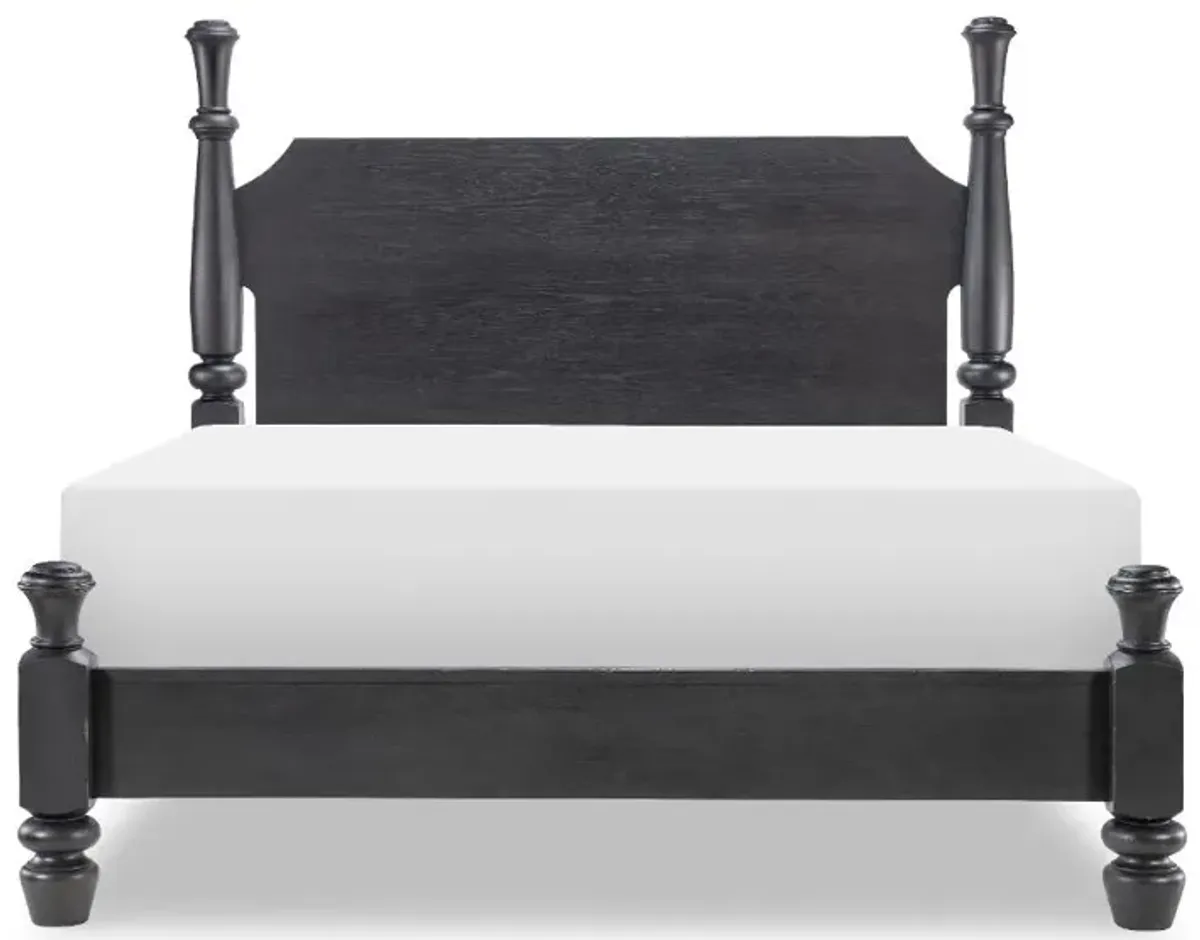 Country Living Black King Post Bed