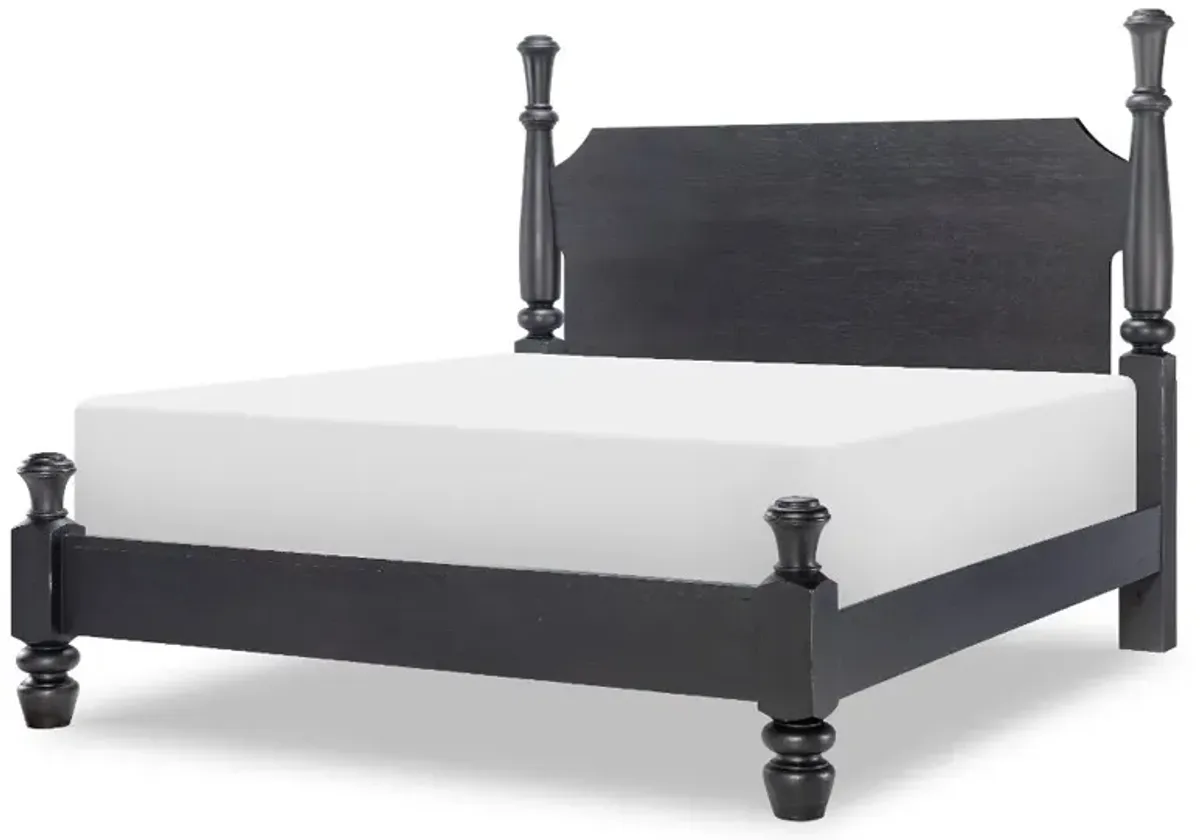 Country Living Black King Post Bed