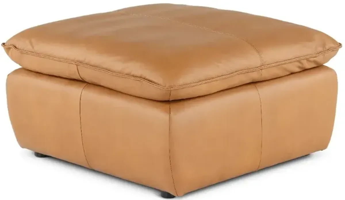 Oslo Off-White Leather Large Ottoman