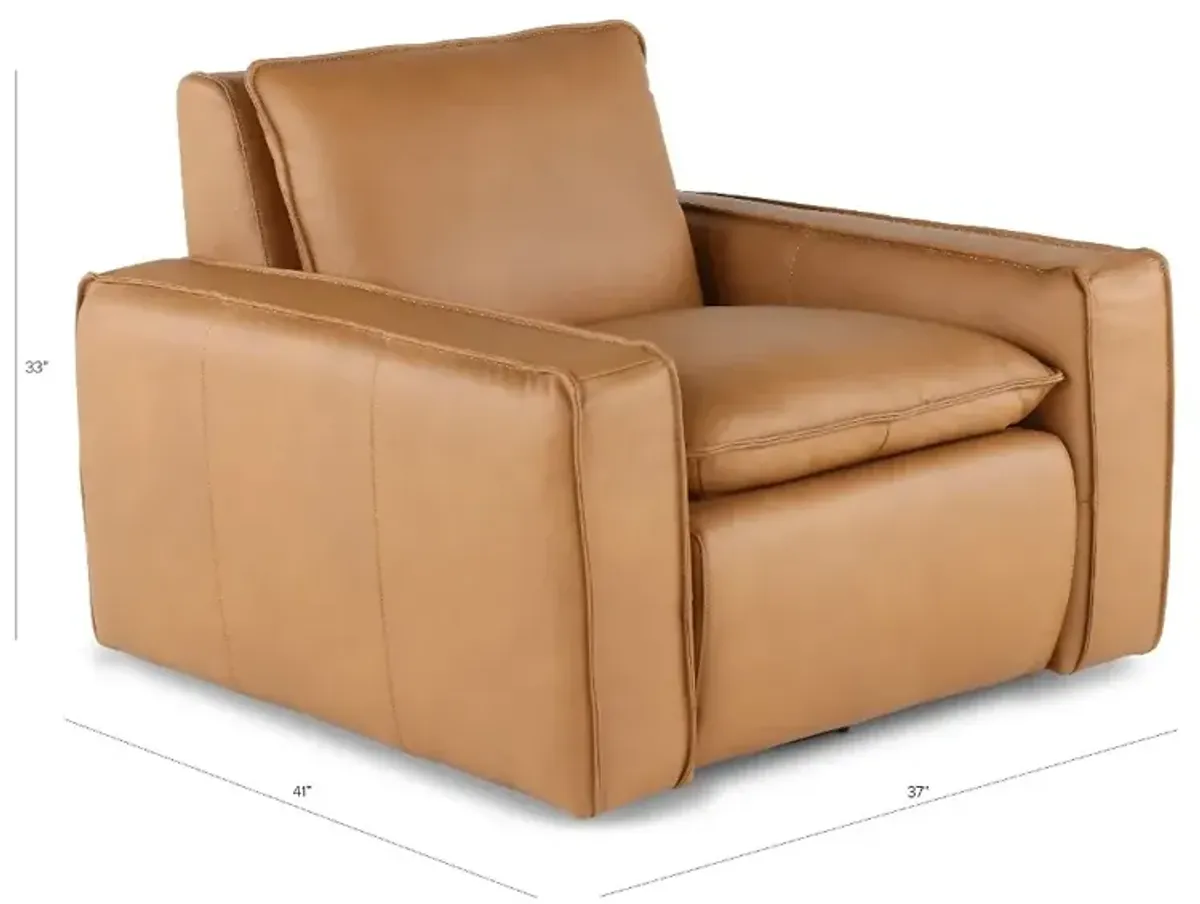 Oslo Tan Leather Swivel Chair