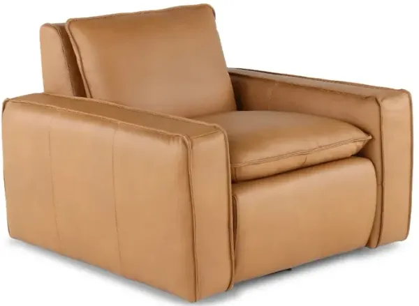 Oslo Tan Leather Swivel Chair