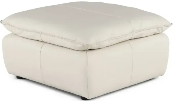 Oslo Off-White Leather Large Ottoman