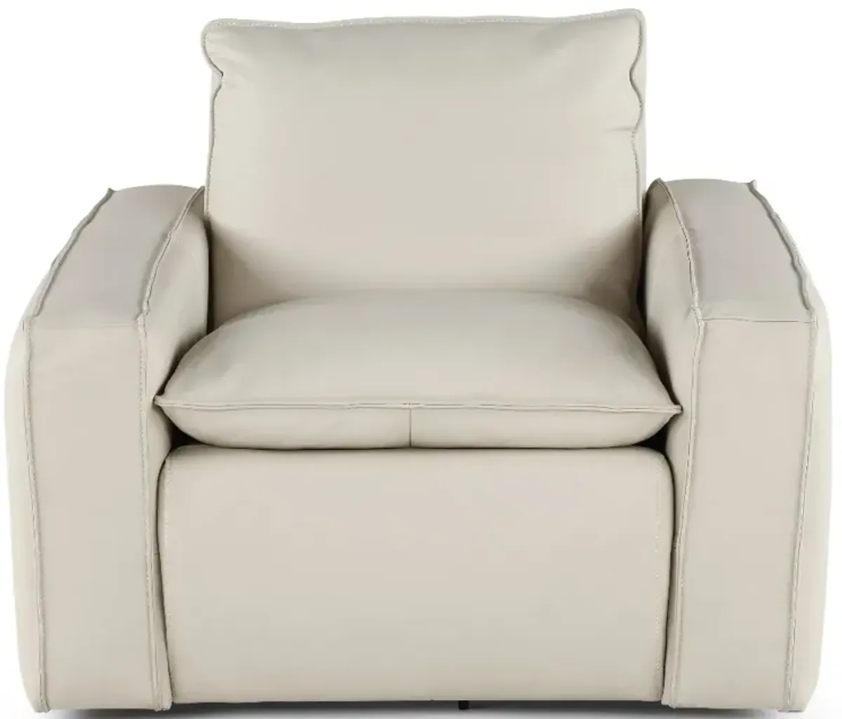 Oslo Off-White Leather Swivel Chair