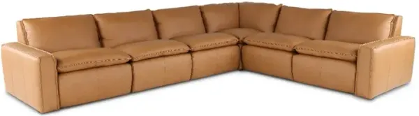 Oslo Tan Leather 6 Piece Sectional