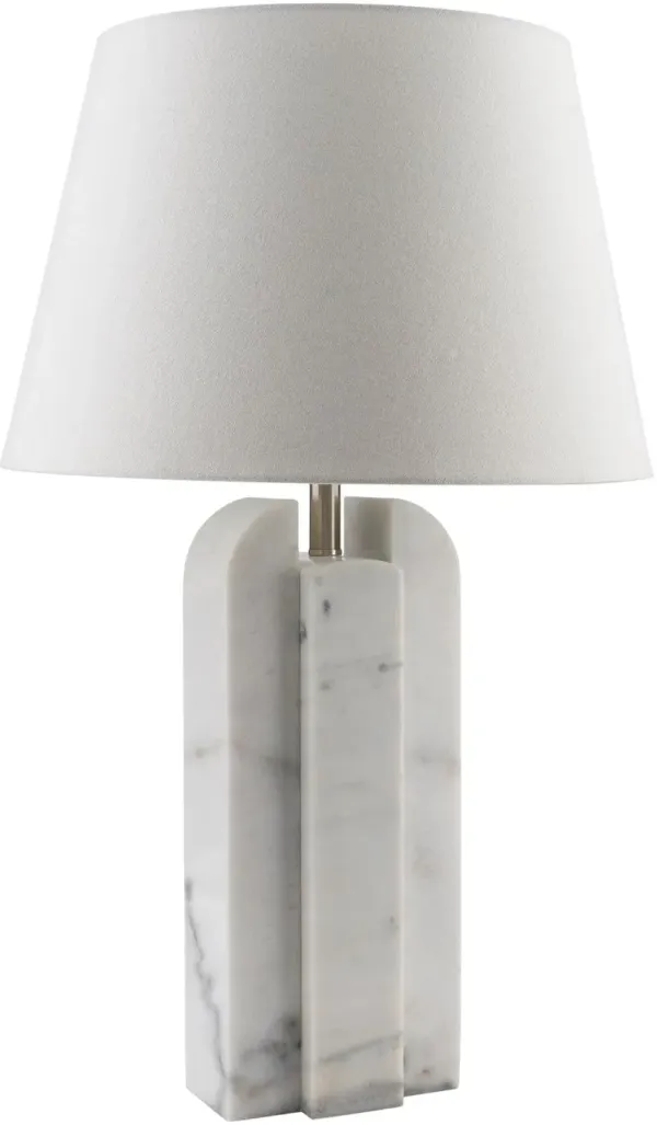 Tallado White Marble Table Lamp