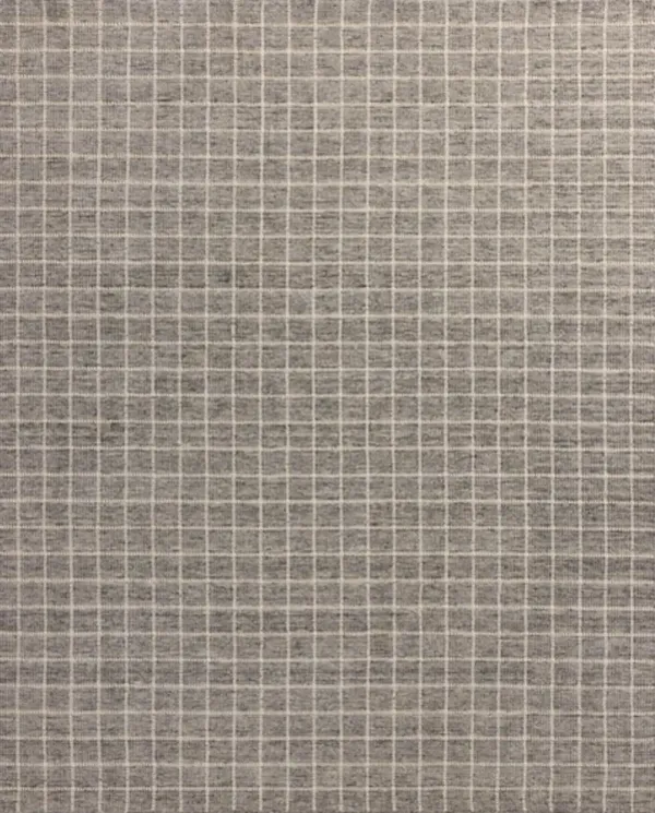 Cedar 8 x 10 Charcoal and Ivory Plaid Area Rug