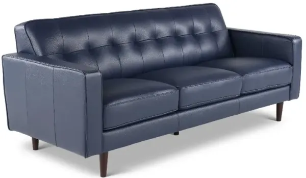 Stark Blue Leather Sofa