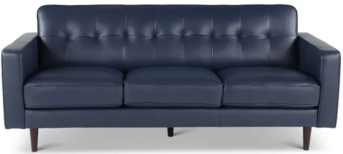 Stark Blue Leather Sofa