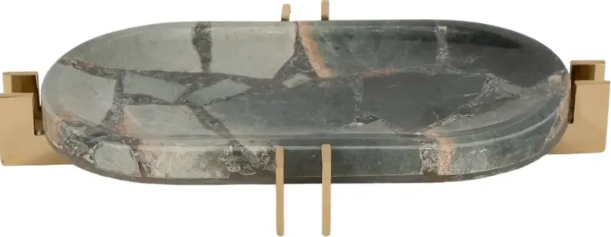 Komi 14" Green Malachite Tray