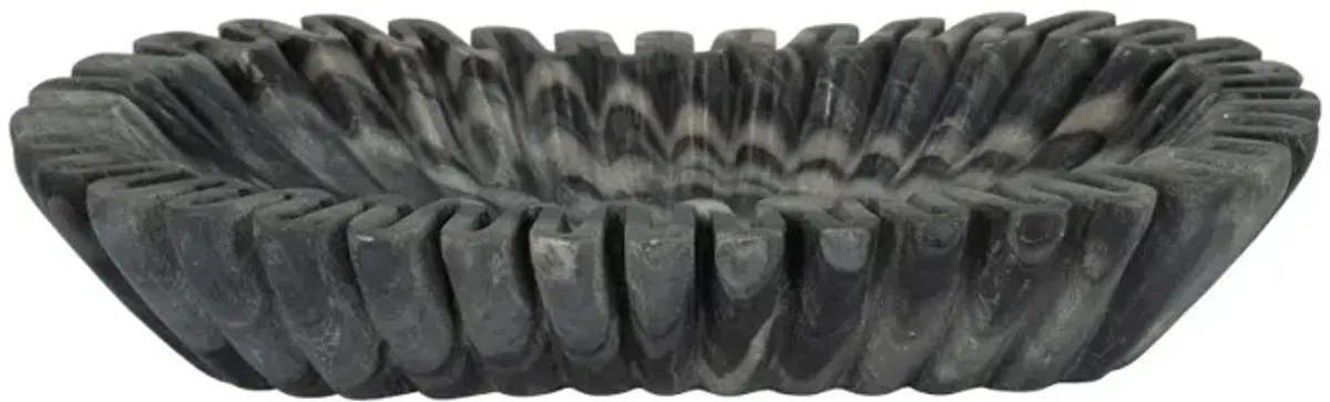 Arkin 16" Gray Wavy Marble Bowl