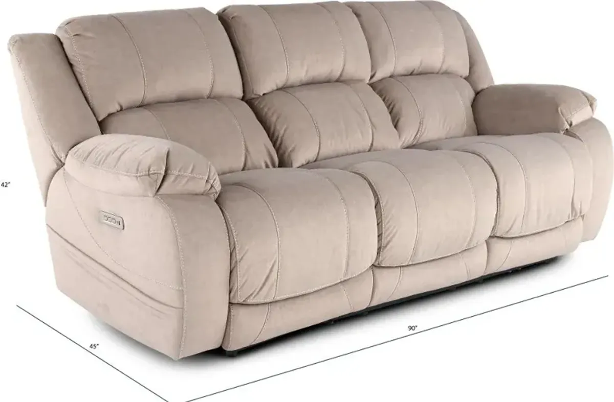 Port Arthur Khaki Power Reclining Sofa